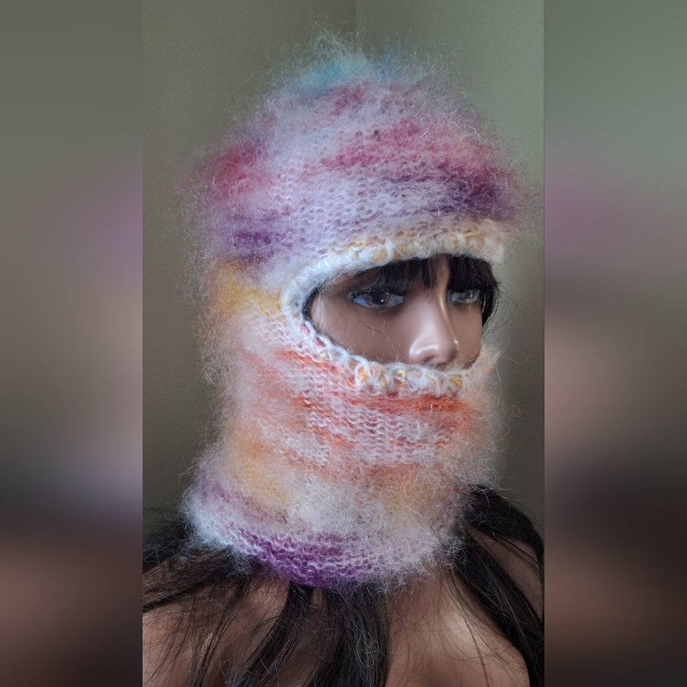 Mohair Legacy Balaclava – Avrora Fade- OOAK Archival Knit